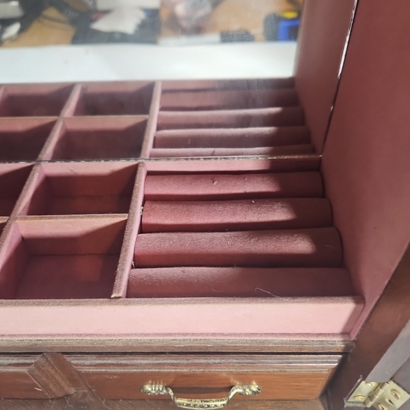 Vintage Jay Imports Music Jewelry Box Etched Glass Doors - Picture 8 of 16